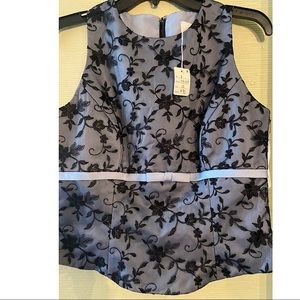 Grayish Blue Lace Blouse